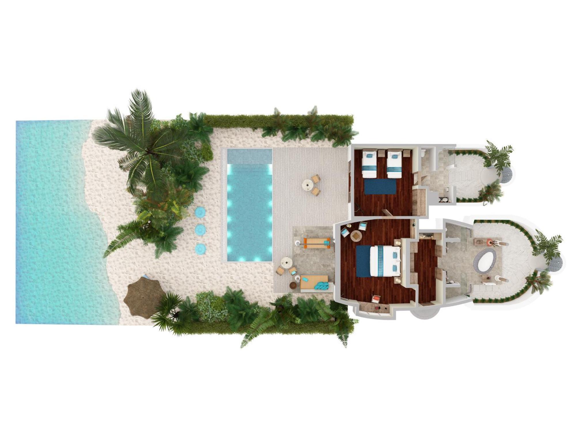 Villa Familiar Beach con 2 dormitorios y piscina